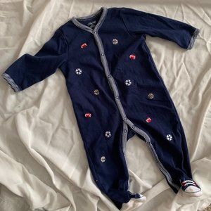 2 for 10! Navy Blue Sports Little Me Sleeper